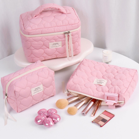 Trousse à maquillage souple à carreaux Sweet Heart pour femme (1 pièce)