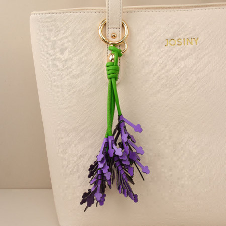 1 breloque de sac pour femme, motif lavande violette, romantique et fraîche