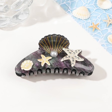 Pince à cheveux acrylique pour femme, motif tortue, collection luxe, 1 pièce 2