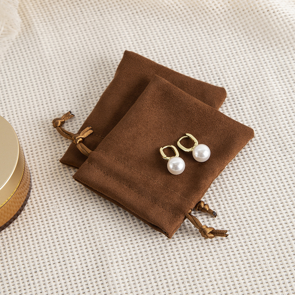 Pochette À Bijoux En Velours Suédé Avec Cordon De Serrage (1 Pièce) Image3