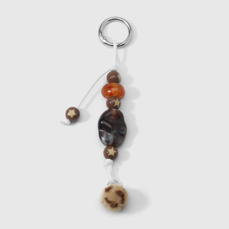 1 breloque délicate en résine à motif léopard et étoile pour sac à main femme