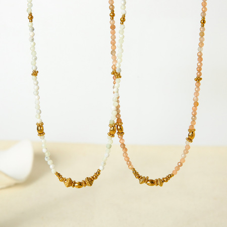 Collier de perles bohèmes en pierres naturelles, 1 pièce
