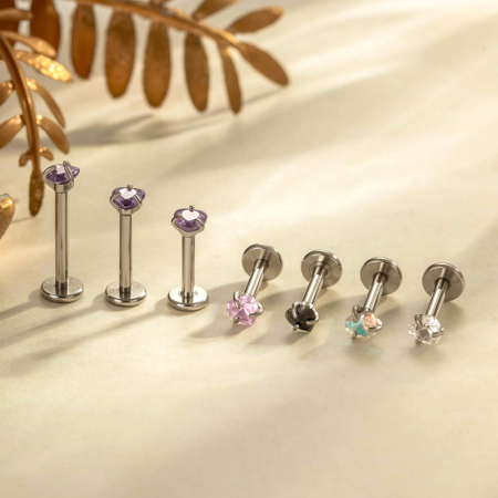 Boucles d'oreilles piercing femme Daily Heart en acier inoxydable étanche avec zircon (1 pièce)