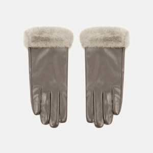 1 Paire De Gants En Peluche Pu De Couleur Unie h5 Image3