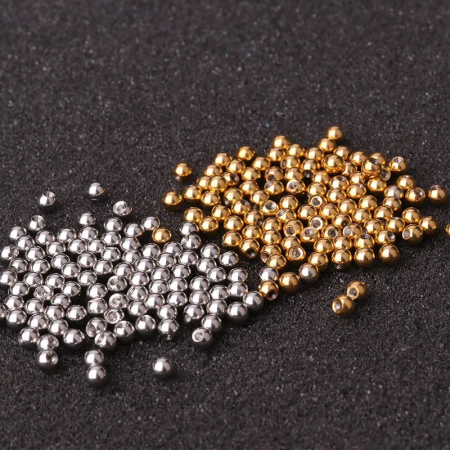 1 Perle Ronde En Acier Inoxydable 316 Étanche, Couleur Unie, Pour Boucle D'Oreille.