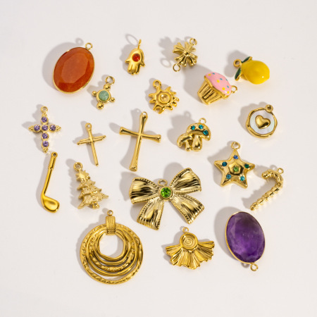 Pendentif unique et créatif en forme de cœur ou de cercle, à faire soi-même, en acier inoxydable étanche, pour femme (1 pièce) 2