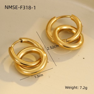 Boucles D'Oreilles Pendantes Pour Femme, Plaquées Or 18 Carats, En Forme De Cœur Et De Pentagramme, En Acier Inoxydable 304, Étanches Et Élégantes. Style Décontracté. h5 
