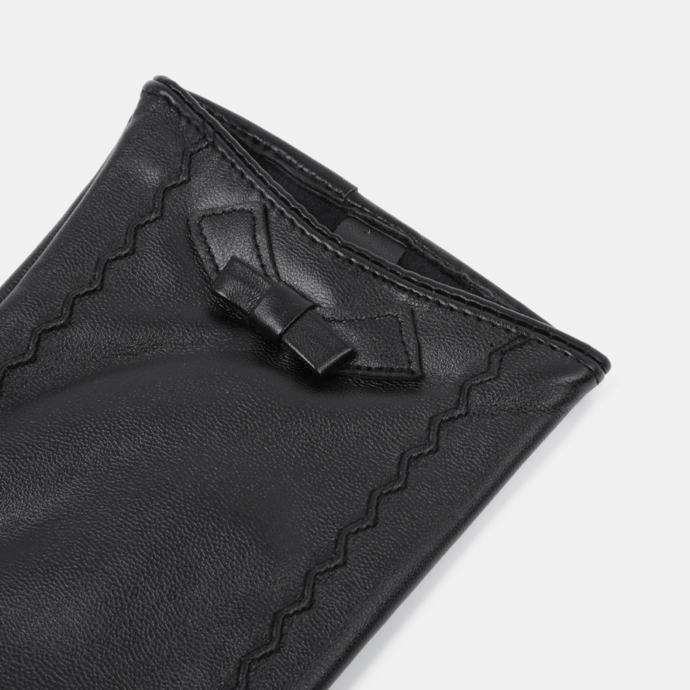 1 Paire De Gants Pour Femmes En Pu Avec Nœud Papillon Uni Image3