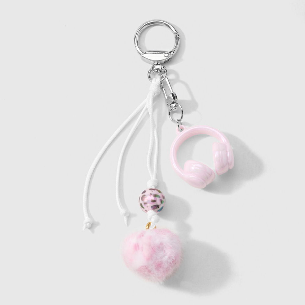 1 Mini Casque Audio, Peluche Porte-Clés Pour Sac