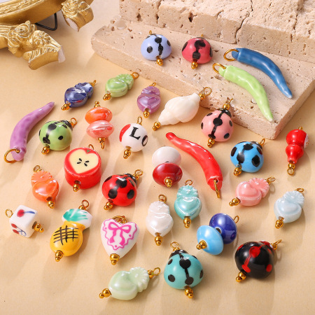 Pendentif en céramique en forme de fruit à faire soi-même (1 pièce)