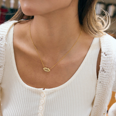 Collier pendentif femme en acier inoxydable étanche couleur or, forme lèvres sexy (1 pièce)