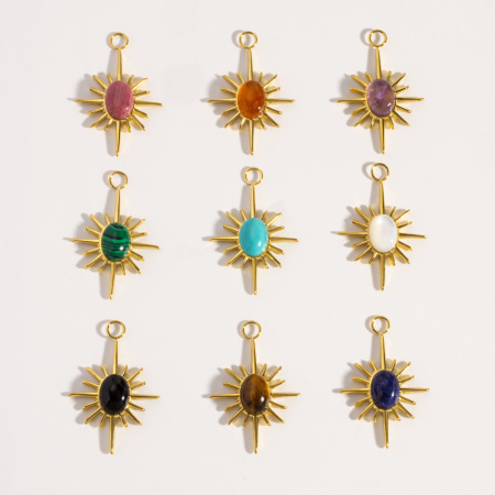 Pendentif rond en acier inoxydable étanche pour femme, série Simple, à faire soi-même (1 pièce)