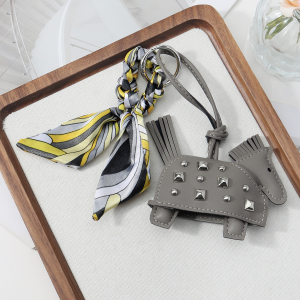 1 Pièce De Cuir Rivet Poney Foulard En Soie Noué Porte-Clés h5 Image5