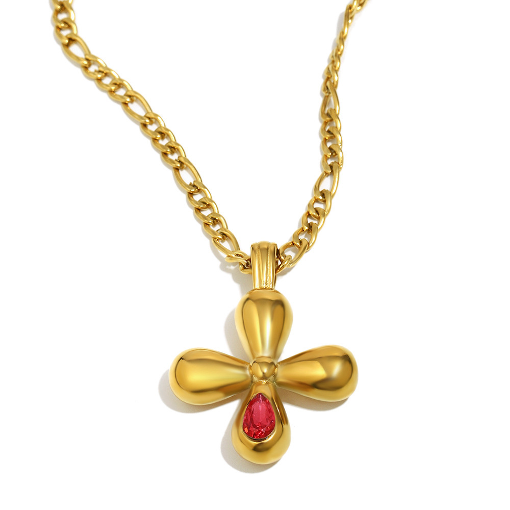 Collier Pendentif Croix Quotidienne Simple En Acier Inoxydable Étanche Pour Femme (1 Pièce) 