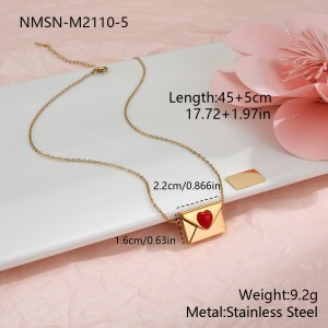Ensembles De Bijoux Pour Femmes En Acier Inoxydable Doré, Imperméables, En Forme De Cœur Rouge Romantique h5 