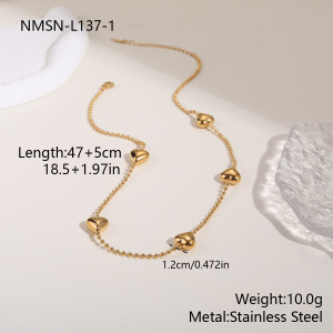 Collier Long Pour Femme, Chaîne Cœur Simple, Acier Inoxydable, Imperméable, Anti-Ternissement, Couleur Or h5 