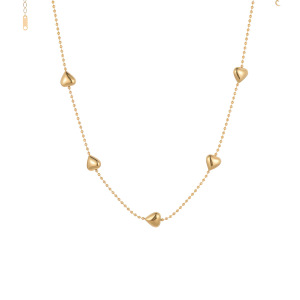 Collier Long Pour Femme, Chaîne Cœur Simple, Acier Inoxydable, Imperméable, Anti-Ternissement, Couleur Or h5 Image5