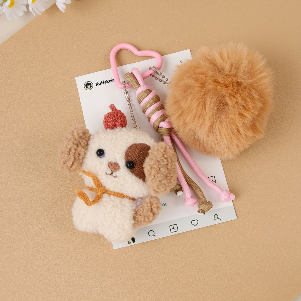 Porte-Clés Pour Sac Femme, Collection Romantique, Motif Chien Mignon Et Duveteux (1 Pièce) Image5