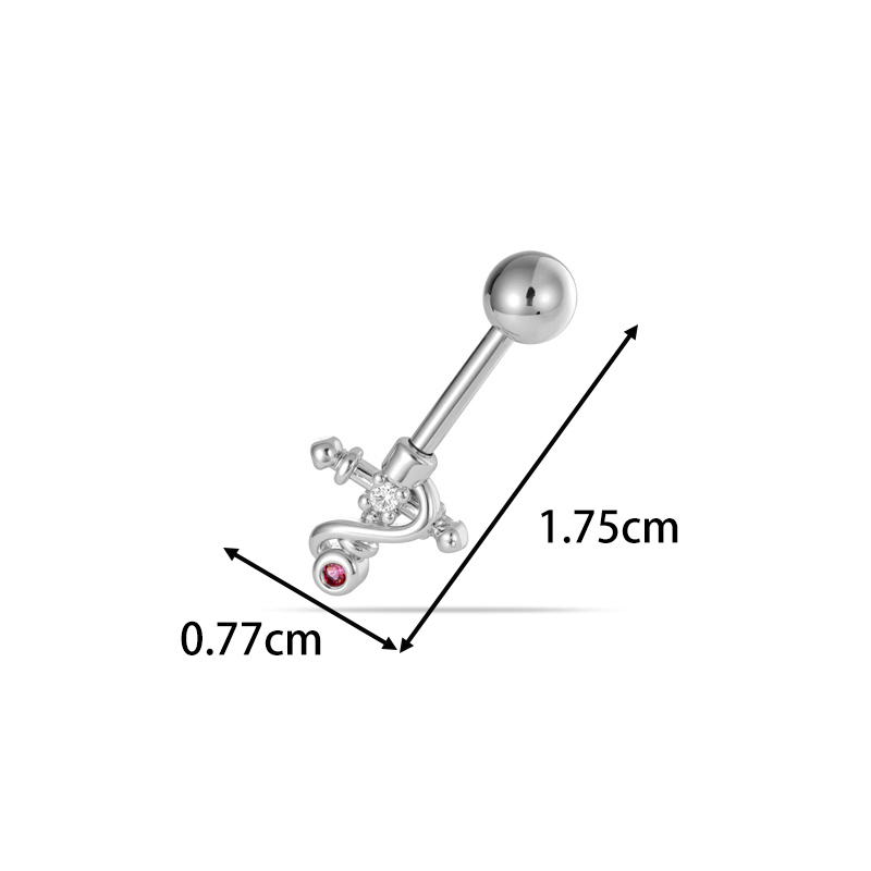 Boucles D'Oreilles Piercing Pour Femmes Designable Series Couleur Cuivre Doré Avec Zircon h5Image2