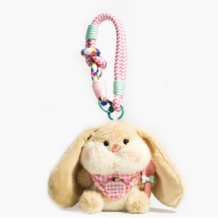 Breloques de sac en tissu à motif lapin aux oreilles tombantes 2
