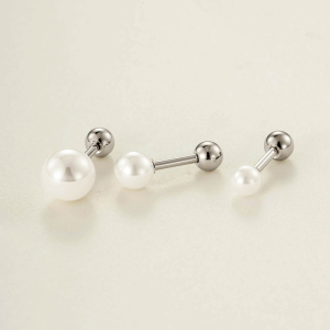Boucles D'Oreilles Piercing Pour Femme, Perles D'Imitation Simples h5 Image4