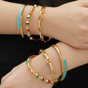 Bracelets Pour Femmes En Acier Inoxydable Doré, Délicats, Imperméables Et Anti-Ternissement h5 Image2