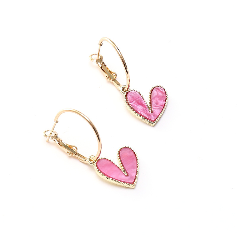 Boucles D'Oreilles Pendantes En Alliage En Forme De Cœur, Collection Romantique, Pour Femmes h5Image5
