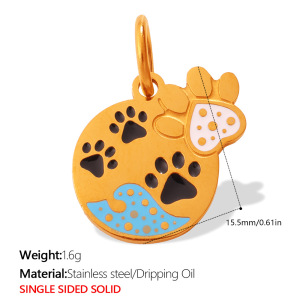 Pendentifs Pour Femmes En Acier Inoxydable Doré, Imperméables Et Anti-Ternissement, Collection « Animaux Mignons » h5