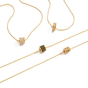 Colliers Pendentifs Sophistiqués Pour Femmes, Ronds, En Acier Inoxydable, Imperméables Et Anti-Ternissement, Couleur Or h5 Image6