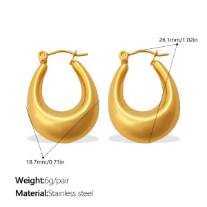 Boucles D'Oreilles Créoles Modernes Pour Femmes, En Acier Inoxydable Doré, Imperméables Et Anti-Ternissement h5