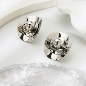1 Paire De Boucles D'Oreilles Puces Pour Femme, En Acier Inoxydable Imperméable, Couleur Or, De Forme Simple Et Irrégulière h5 Image5