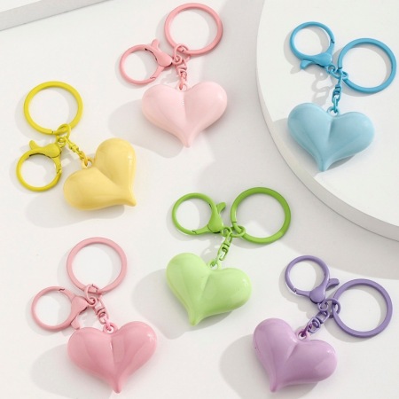 Porte-clés acrylique en forme de cœur (1 pièce)