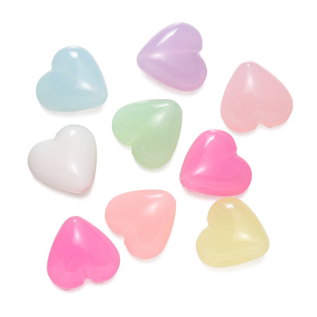 Perles acryliques en forme de cœur à faire soi-même, série Jelly