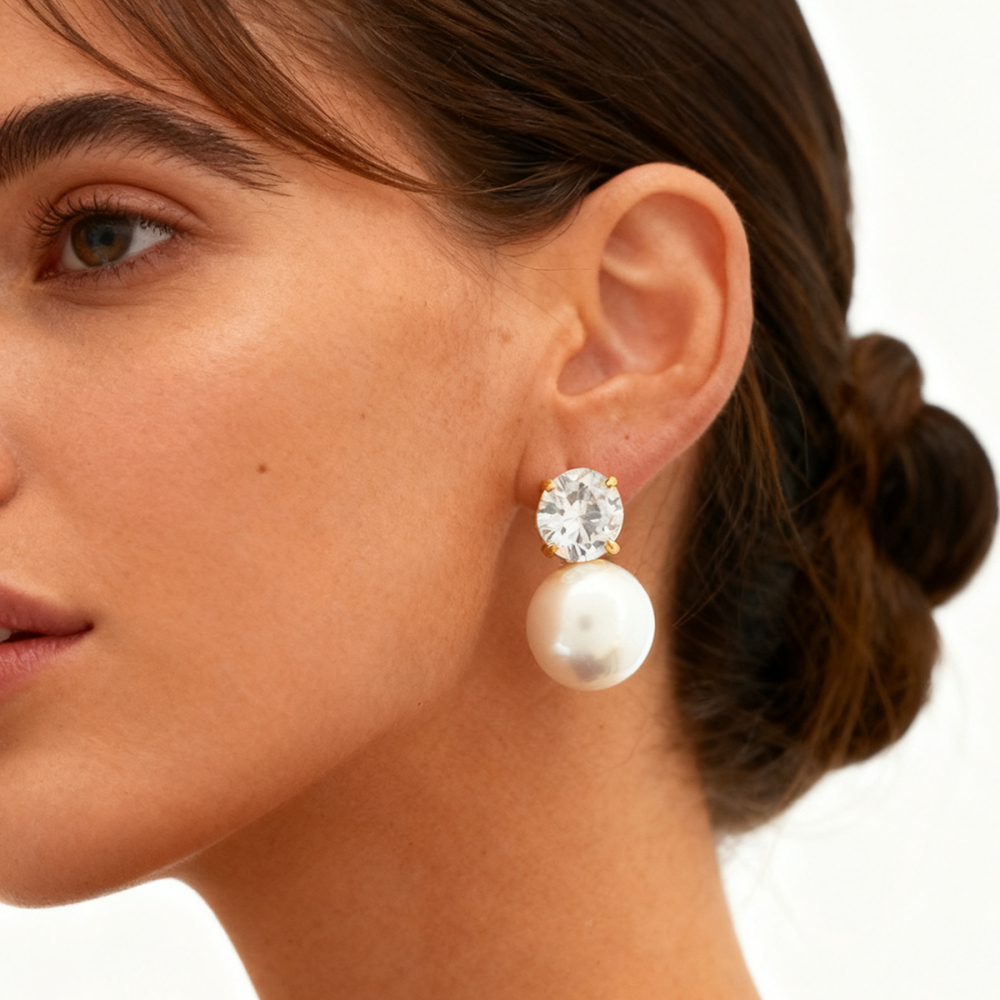 1 Paire De Boucles D'Oreilles Puces Pour Femme, En Acier Inoxydable Hypoallergénique Et Imperméable, Couleur Or, De La Collection Simple Series Image3