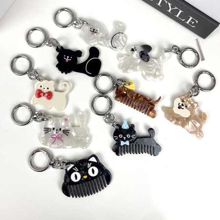 Porte-clés en acétate représentant un chat mignon (1 pièce) 2