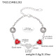 TXE515 - Bracelet en acier et pierre de verre rouge 16+5 cm Image18
