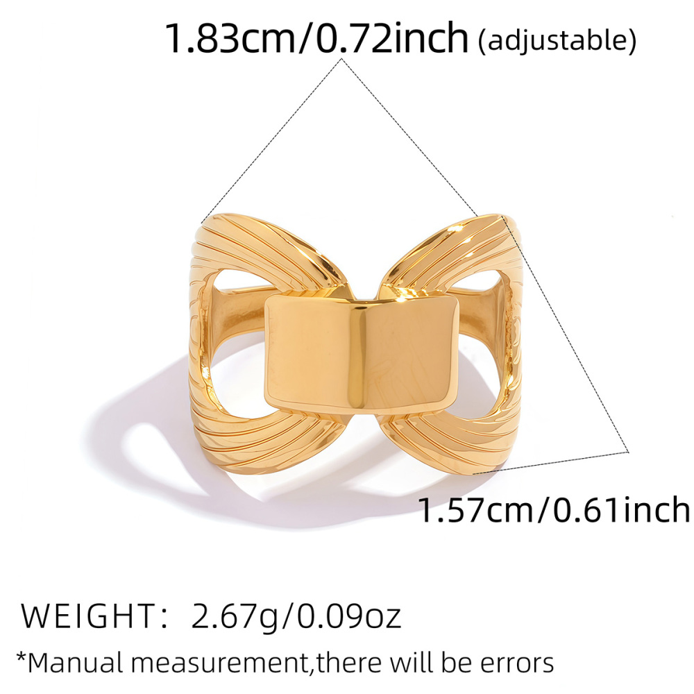 Bagues Tendance Pour Femmes En Acier Inoxydable Multicolore (Or Et Argent), Étanches Image2