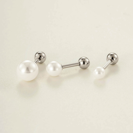 Boucles d'oreilles piercing pour femme, perles d'imitation simples