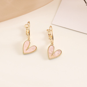 Boucles D'Oreilles Pendantes En Alliage En Forme De Cœur, Collection Romantique, Pour Femmes h5 Image4