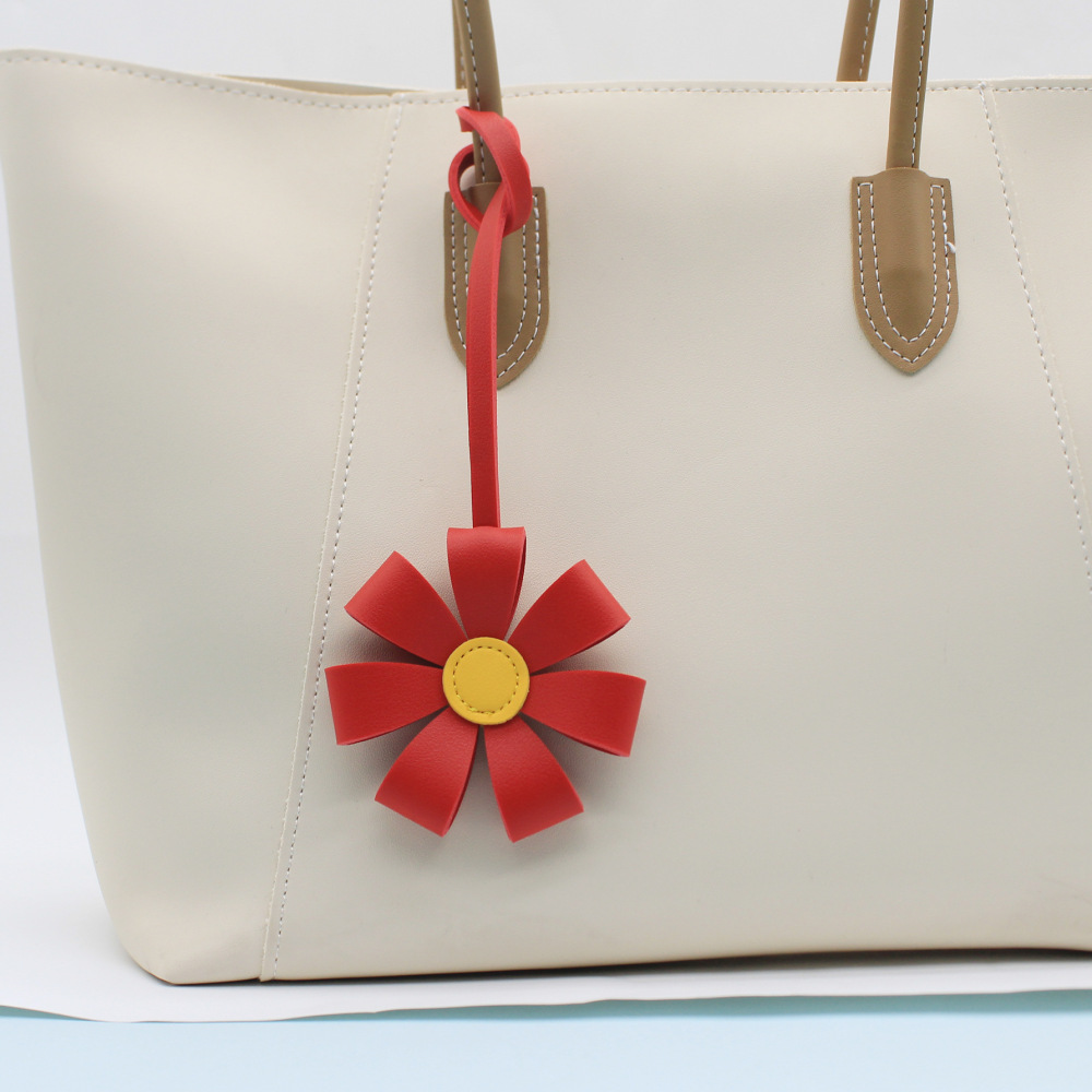 Breloques De Sac Pour Femme En Pu De Qualité Supérieure, Motif Floral Délicat Image3