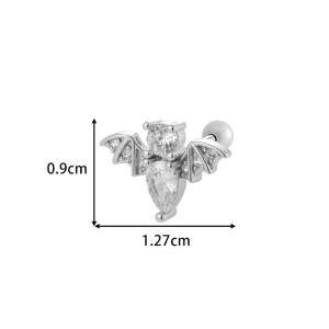 Boucles D'Oreilles Piercing Femme Moderne En Forme De Croix Serpent Couleur Cuivre Doré Zircon h5 Image2