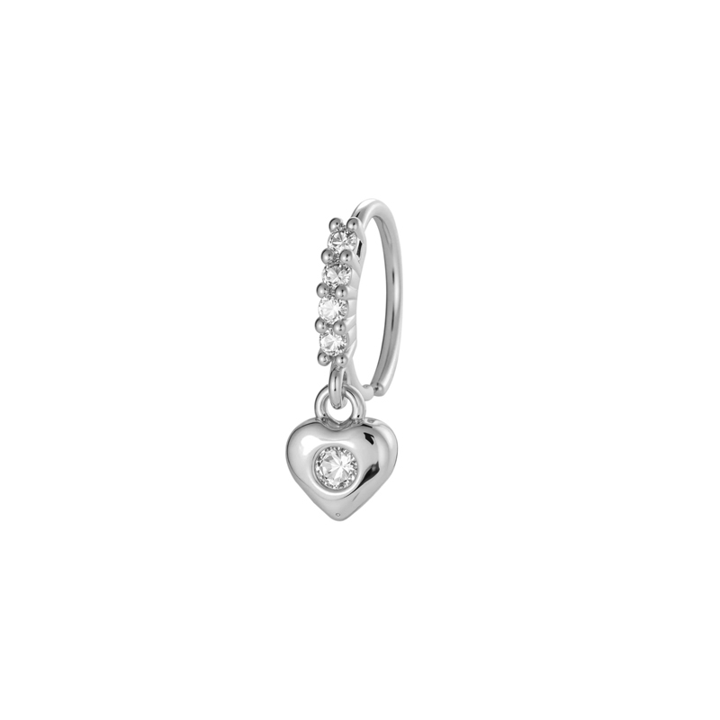 Piercing De Nez Pour Femme Bold Heart, Étanche Et Anti-Ternissement, Couleur Cuivre Doré, Orné De Zircon.