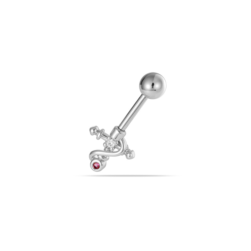 Boucles D'Oreilles Piercing Pour Femmes Designable Series Couleur Cuivre Doré Avec Zircon