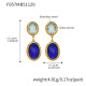 F957 - Boucles d'oreilles en or avec pierre bleue à facettes Image9