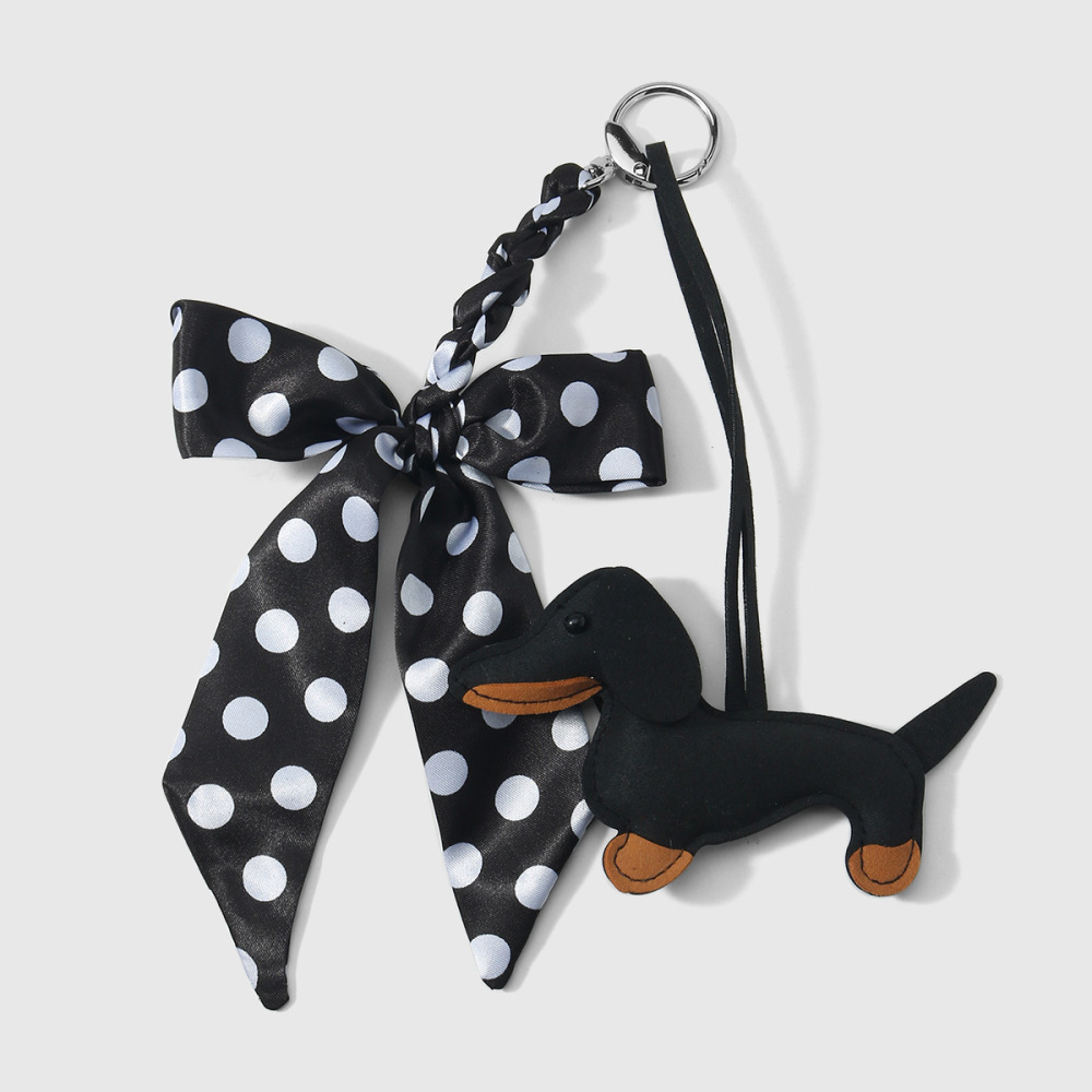 1 Breloque De Sac Pour Femme En Polyester Avec Nœud Papillon Teckel 