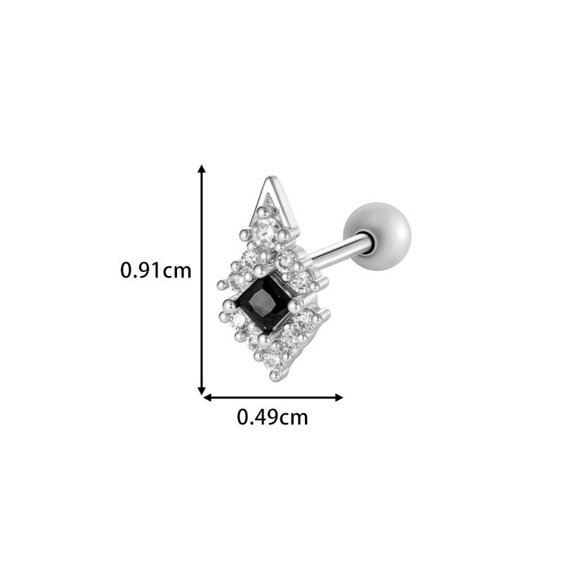 Boucles D'Oreilles Piercing Pour Femmes, En Zircon Noir, Couleur Cuivre Doré, Imperméables Et Anti-Ternissement h5Image2