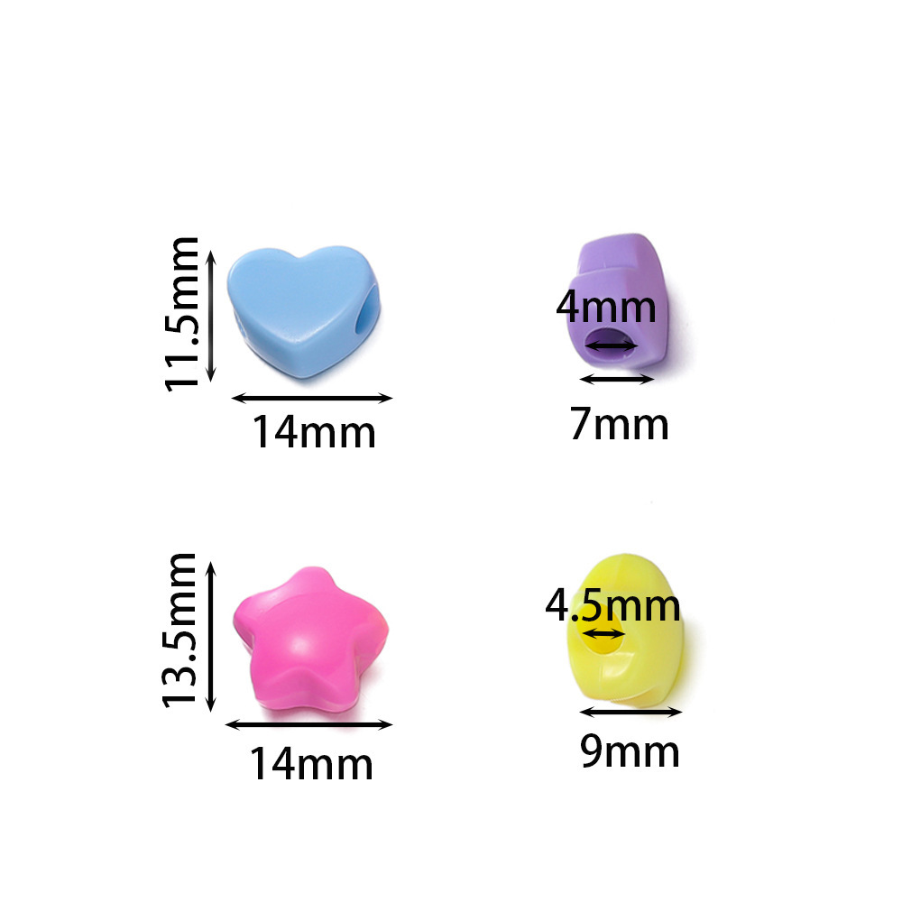 Bijoux Simples En Perles Acryliques En Forme De Cœur Et D'Étoile À Faire Soi-Même Image5