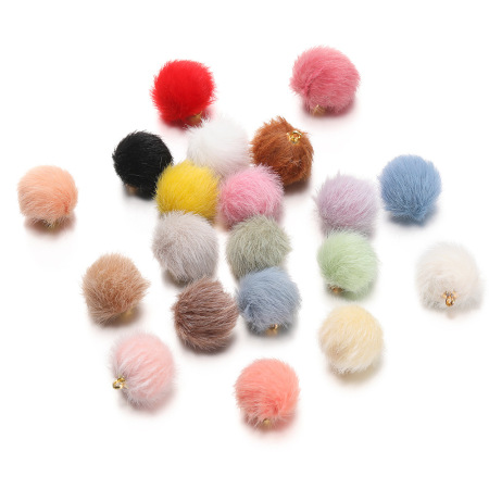 Pendentifs pour femmes en polyester à pompons duveteux à faire soi-même