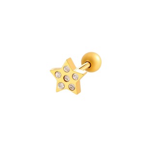 Boucles D'Oreilles Piercing Pour Femmes, En Acier Inoxydable Géométrique Étanche, Couleur Or Et Zircon. h5 Image6