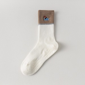 Chaussettes De Sport Et De Yoga Mi-Mollet En Pur Coton Avec Un Adorable Teckel De Dessin Animé h5